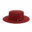 Fashion Red Brown Belt Straw Large Brim Sun Hat