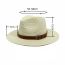 Fashion Milky White Belt Buckle Straw Sun Hat