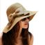 Fashion Beige Raffia Bow Large Brimmed Sun Hat