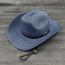 Fashion Navy Blue Large Brimmed Straw Hat With Raised Brim