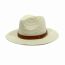 Fashion Grey Straw Belt Large Brimmed Sun Hat