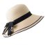 Fashion Milky White Straw Bow Foldable Sun Hat