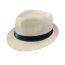 Fashion Navy Blue Linen Rolled Hem Sun Hat