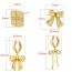 Fashion 5# Gold Plated Copper Bow Earrings