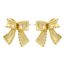 Fashion 8# Gold Plated Copper Bow Earrings With Diamonds