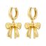 Fashion 4# Gold Plated Copper Bow Earrings