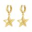 Fashion 7# Copper Gold-plated Glossy Star Earrings