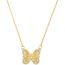 Fashion Gold Necklace Gold Plated Copper Butterfly Necklace With Zirconium