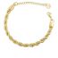 Fashion White Gold 5.5mm Bracelet Gold Plated Copper Twist Bracelet
