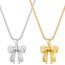 Fashion Gold Necklace Gold Plated Copper Glossy Bow Necklace