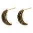 Fashion 1 Pair Of Golden Black Diamonds Copper Diamond C-shaped Stud Earrings