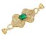 Fashion White Gold Green Diamond Copper Inlaid Gold Inlaid Zirconium Bow Diy Closing Buckle