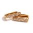 Fashion Gold Stainless Steel Diamond Oval Earrings