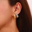 Fashion Gold Stainless Steel Plated Water Drop Earrings