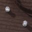 Fashion Silver Metal Diamond Round Stud Earrings