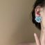 Fashion Blue Alloy Geometric Flower Earrings