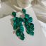 Fashion 43# Earrings-green-square Metal Square Earrings
