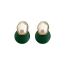 Fashion 108# Green (real Gold Plating) Metal Diamond Square Stud Earrings