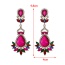 Fashion Purple Alloy Diamond Drop Pendant Earrings (Alloy + Rhinestone)