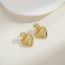 Fashion Striped Heart (gold) Copper Geometric Glossy Love Stud Earrings