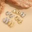 Fashion Rhinestone (silver) Copper Diamond Geometric Stud Earrings