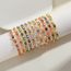 Fashion Color Gold Plated Copper Square Bracelet With Zirconium Eyes