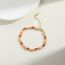 Fashion Pink Gold Plated Copper Square Bracelet With Zirconium Eyes