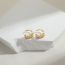 Fashion Round White Zirconium (gold) Gold-plated Copper Inlaid Zirconium Round Earrings