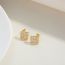 Fashion Square Single Zirconium (gold) Gold Plated Copper Square Stud Earrings With Zirconium
