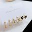 Fashion 7# Copper Inlaid Zirconium Geometric Earring Set