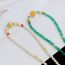 Fashion Green Agate Onyx Beaded Geometric Necklace