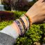 Fashion Purple Heart Stone Tourmaline Agate Beaded Bracelet