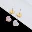 Fashion Pink Fritillaria (real Gold Electroplating To Preserve Color) Copper Mother-of-pearl Love Earrings