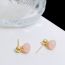 Fashion Pink (real Gold Plating Color Preservation) Copper Geometric Oval Stud Earrings