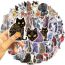 Fashion Sticker 50 Cartoon Tattooed Cat Waterproof Stickers