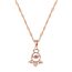 Fashion 20# Titanium Steel Diamond Heart Flower Necklace