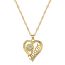 Fashion Gold Titanium Steel Diamond Heart Flower Necklace