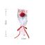 Fashion Beautiful Packaging Of Roses In Red Hands Wool Knitting Simulation Bouquet
