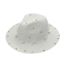 Fashion White Straw Pearl Flat Brim Sun Hat
