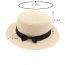 Fashion Blue Straw Small Brim Flat Top Sun Hat