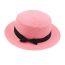 Fashion Dark Pink Straw Small Brim Flat Top Sun Hat