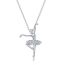 Fashion One Foot On The Ground Alloy Diamond Dancing Necklace
