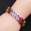 Fashion Mom Colorful Agate Beaded Letter Bracelet