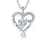 Fashion Rose Gold + Blue Diamond Alloy Zirconium Love Necklace