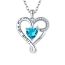 Fashion Rose Gold + Blue Diamond Alloy Zirconium Love Necklace