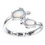Fashion Turtle Open Ring (silver) Alloy Turtle Imitation Protein Open Ring