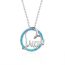 Fashion Blue Alloy Geometric Alphabet Opal Round Necklace