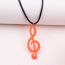 Fashion Rose Red Style One Acrylic Musical Note Necklace