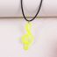 Fashion Yellow Style One Acrylic Musical Note Necklace