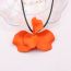 Fashion Red Flowers-necklace Leather Petal Necklace